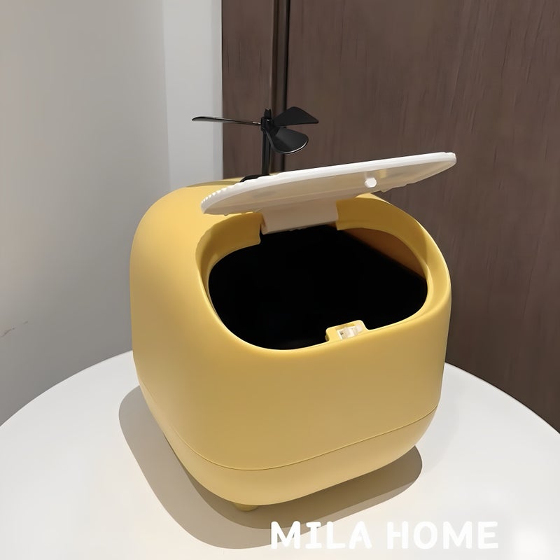 Sensor Press-Type Desk Trash Can with Lid 4L - Image 3