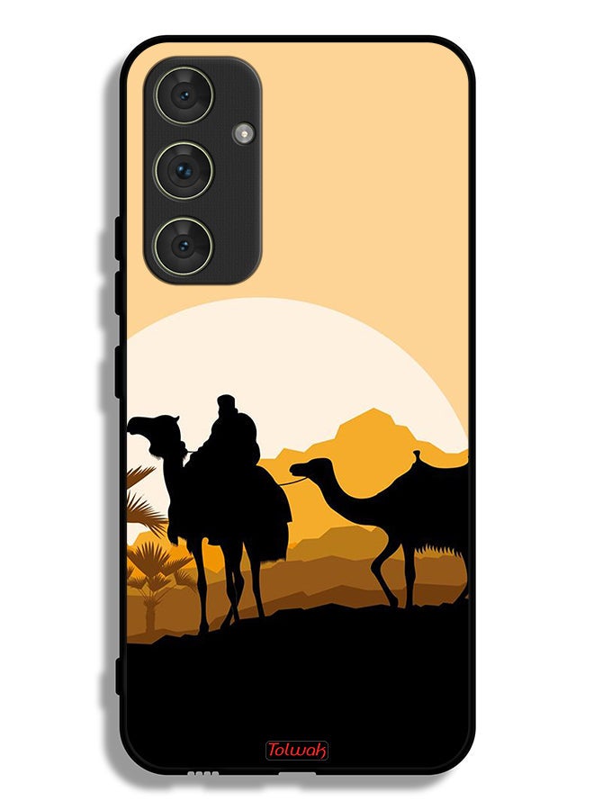 Tolwak Samsung Galaxy A54 5G Protective Case Cover Camels In Desert Art - Image 1