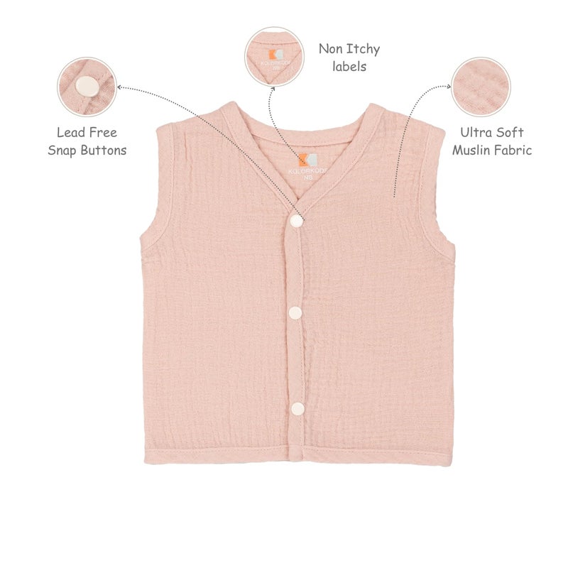 Kolorkode Muslin Jabla for Newborn Baby boy and Baby Girl. 100% Organic Cotton. Pack of 3. Multicolor. White Grey Pink Jabla (Multicolor, 0-3 Months) - Image 3