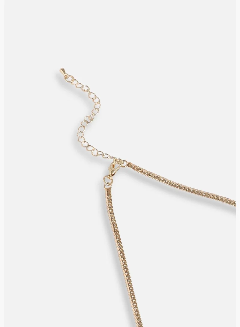 سوهي عقد مزينة باحجار مطلية بالذهب للحفلات للنساء