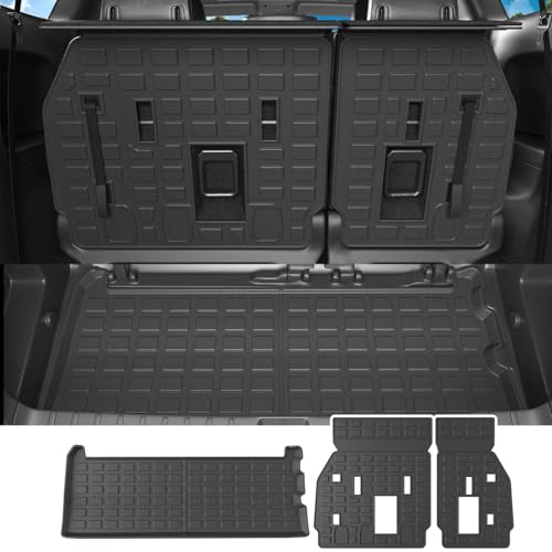 powoq 3rd Row Cargo Mat Compatible with 20212025 Toyota Sienna Trunk Mat Backrest Mat TPE Cargo Liner Replacement for 2021 2022 2023 2024 2025 Toyota Sienna AccessoriesTrunk MatBackrest Mat