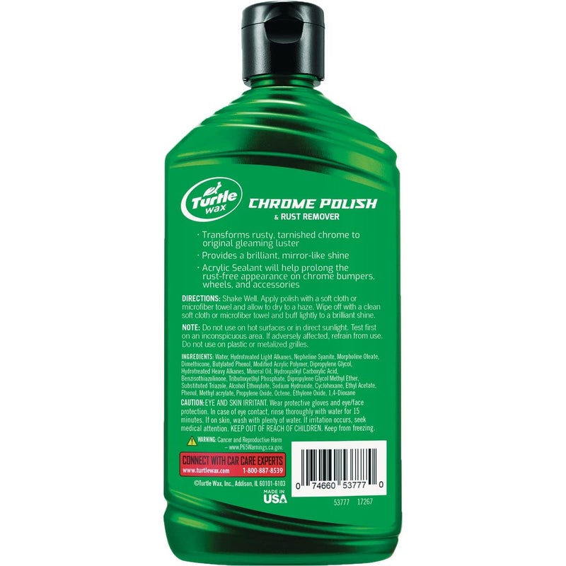 TurtleWax Turtle Wax Chrome Polish & Rust Remover 296Ml, Removes surface rust, grime, and oxidation effectively, - Image 2