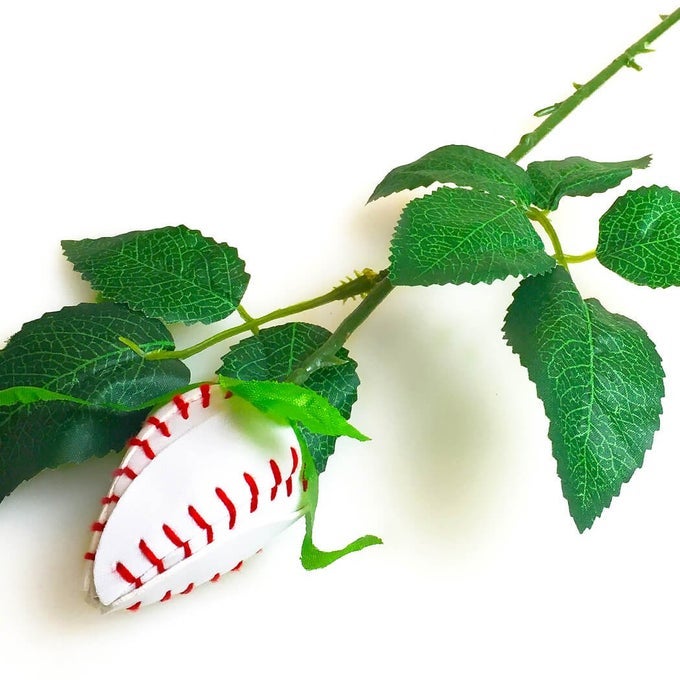 BASEBALL ROSE GENUINE LEATHER BASEBALL GIFT