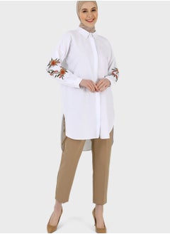 Embroidered Button Down Tunic