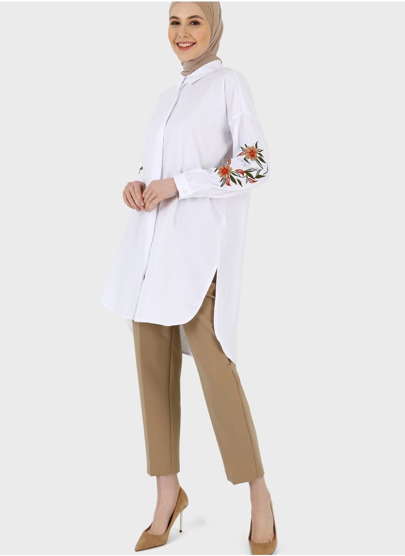 Refka by modanisa - Embroidered Button Down Tunic - Image 1