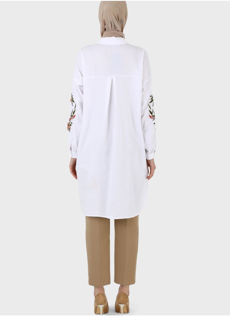 Refka by modanisa - Embroidered Button Down Tunic - Image 1