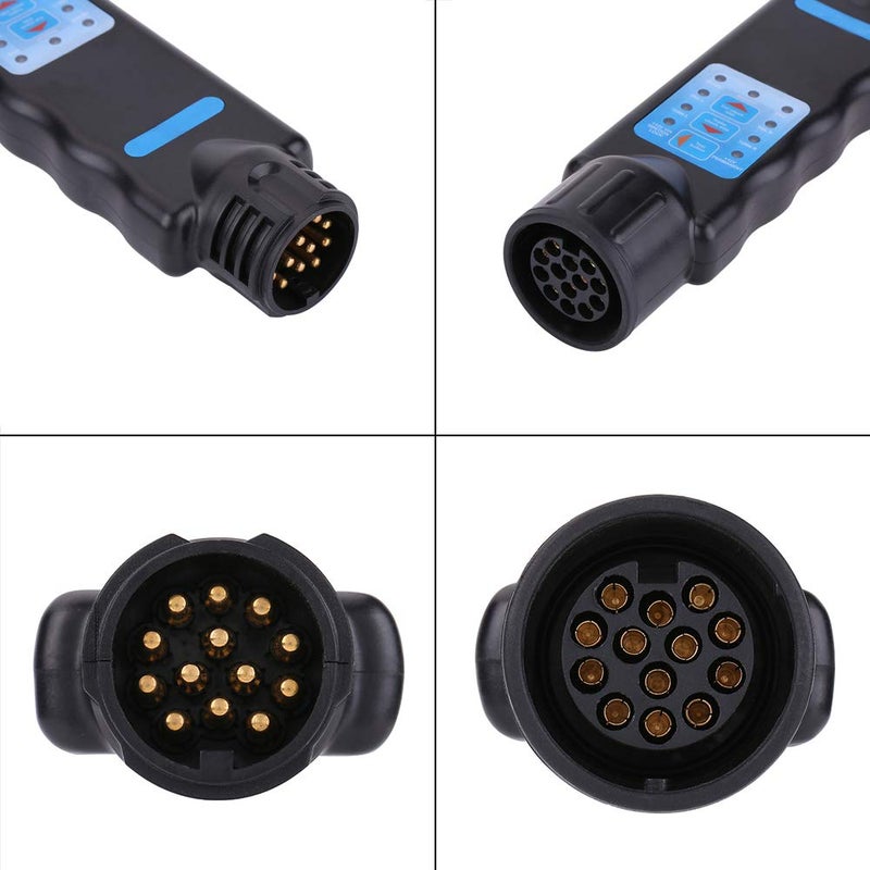 13 Pin Trailer Wiring Tester, Plug Socket LED Cable, 12V Black, Wiring Circuit Tester - Quick Circuit Diagnosis, LED Indicator Technology, Vehicle Towbar Use - Image 4