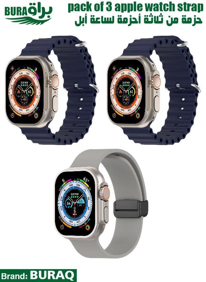 BURAQ Apple Watch Band Strap For Apple Watch Ultra 2/Ultra 49mm, Series 10 46mm, 9/8/7 45mm, SE2/SE/6/5/4 44mm, 3/2/1 42mm 