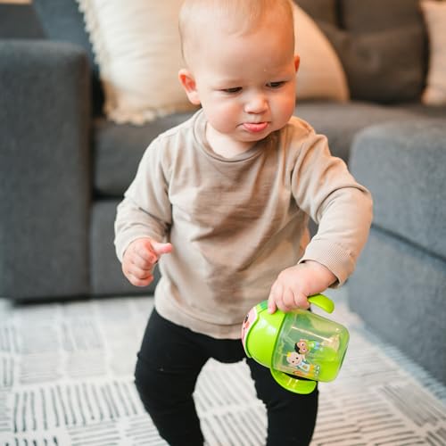 The First Years Cocomelon Weighted Straw Cup - Spill Proof Toddler Straw Cups with Flip Top Cover - Transition Sippy Cups - Toddler Feeding Supplies - 7 Oz - Ages 6 Months and Up - Image 3