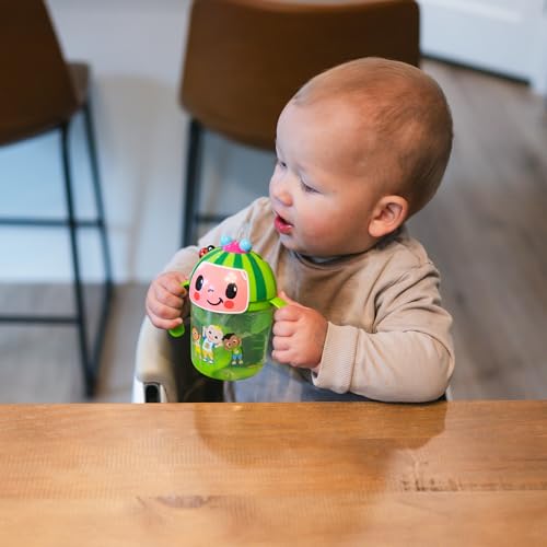 The First Years Cocomelon Weighted Straw Cup - Spill Proof Toddler Straw Cups with Flip Top Cover - Transition Sippy Cups - Toddler Feeding Supplies - 7 Oz - Ages 6 Months and Up - Image 4