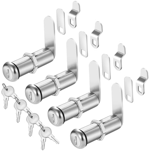 Cylinnda Cabinet Lock with Keys 2 ExtraLong Cam Locks keyed Alike Heavy Duty Cabinet Cam Lock Set for Thick Drawers Cabinets RV Storage Compartment Locks Replacement Zinc Alloy 4 Pack 218 Inch - Image 1