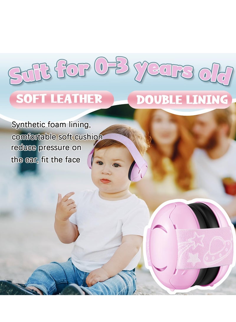 إسكدنيا حماية الأذن للأطفال لإلغاء الحد من الضوضاء مع عصابة رأس قابلة للتعديل لحماية السمع من الضوضاء باللون الأزرق والأبيض والوردي 3 قطع - Image 3