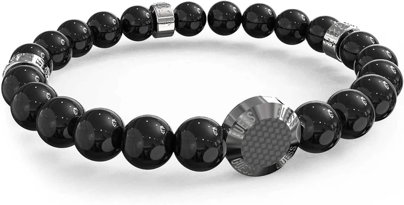 GUESS Gents Carbon Fiber Beads Bracelet