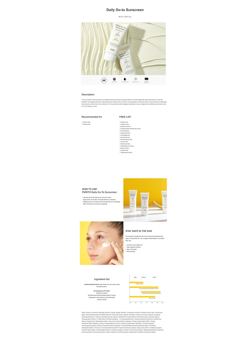PURITO - Daily Go-To-Sunscreen SPF 50+ - Image 1
