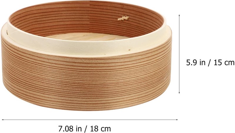 Wooden Steamer Basket for Cooking Food 18cm 2-tier with Lid Handmade Chinese Kitchen Steamer for Dumplings Baozi Vegetables for Home Cooking - Image 2