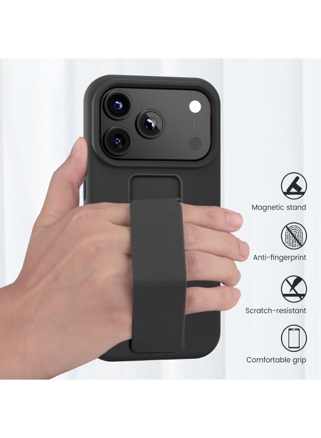 BORTONY iPhone 17 Pro Max Case, Kickstand Finger Grip Cover for iPhone 17 Pro Max, Car Magnetic Multi Stand Vertical and Horizontal Soft Silicone Phone Case for iPhone 17 Pro Max 6.9 inch - Image 5