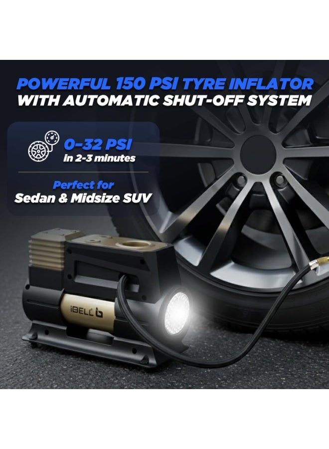 iBELL Tyre Air Compressor, 150W, Voltage: 12V DC, Max Pressure: 150 PSI - Image 2