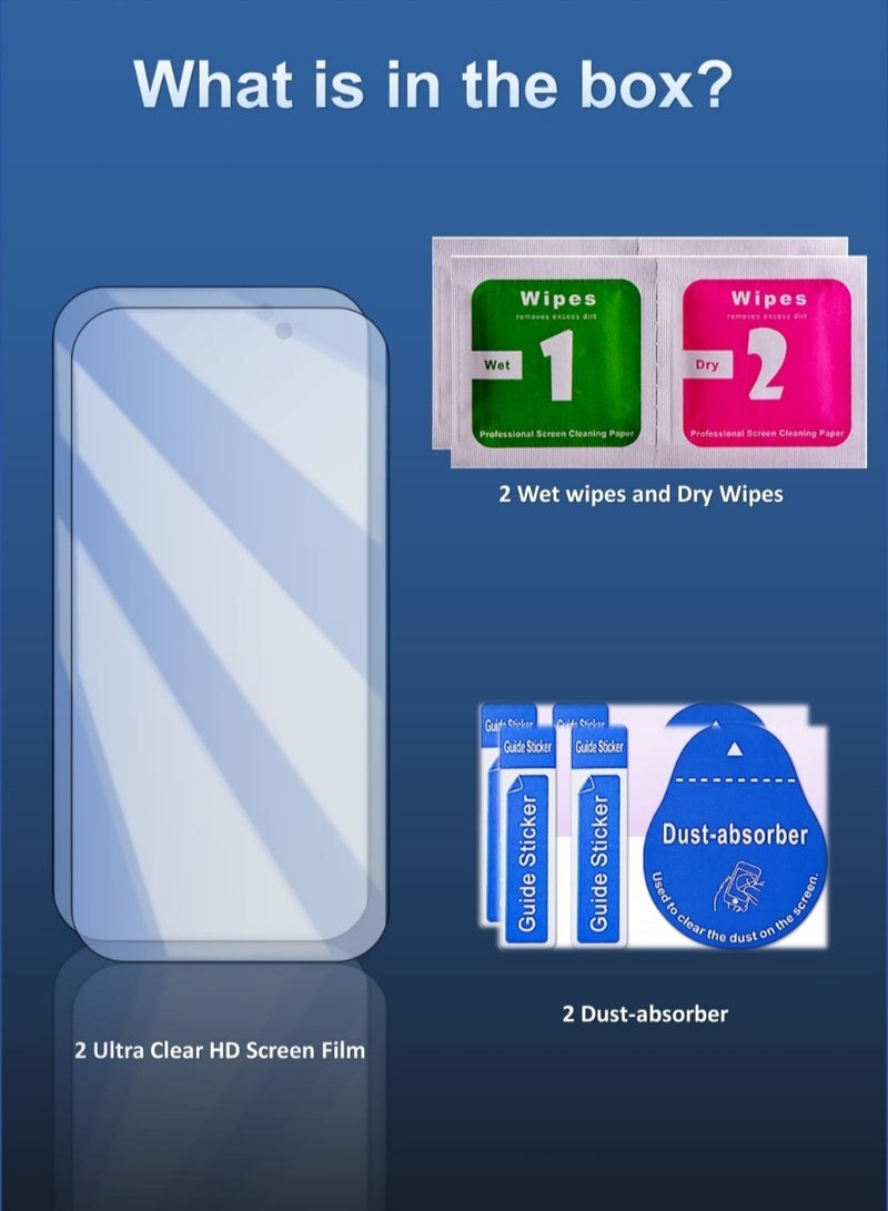 iPhone 16 Pro Screen Protector 6.3 inch - HD Clear Film, Ultimate Display Protection, Crystal Clear Clarity, Easy Installation, Premium Quality, 2 Pack - Image 3