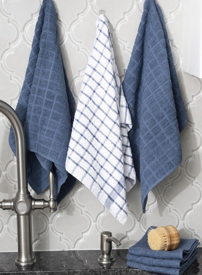 Ritz Premium Kitchen Towel and Dish Cloth Value Set: Highly Absorbent, Super Soft, Long-Lasting, 100% Cotton Checked and Solid Hand Towels, Tea Towels, Bar Towels - 12 Pack, Federal Blue/Graphite - Image 5