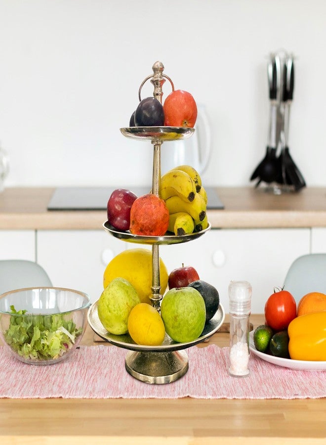 Rely+ Dessert Cupcake Stand 3-Tiered Serving Tray 20" Tall 3 Tier Fruits and Cup Cake Stand for Tea Party Birthday Holiday Gatherings Weddings Baby Showers Silver Finish Sturdy Design - Image 2