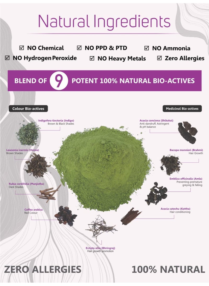 Vegetal Bio Hair Colour Soft Black | 150g | Achieve Natural, Ammonia-Free Hair Color | PPD-Free, 100% Herbal Certified Organic for Men and Women | UV Protection and Luster Maintenance | Complete Kit - Image 3