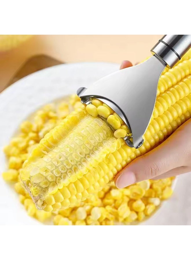 Stainless Steel Corn Planer Corn Cob Stripper Tool with Ergonomic Handle Portable Serrated Corn Stripper Thresher Kitchen Gadget  - Image 4