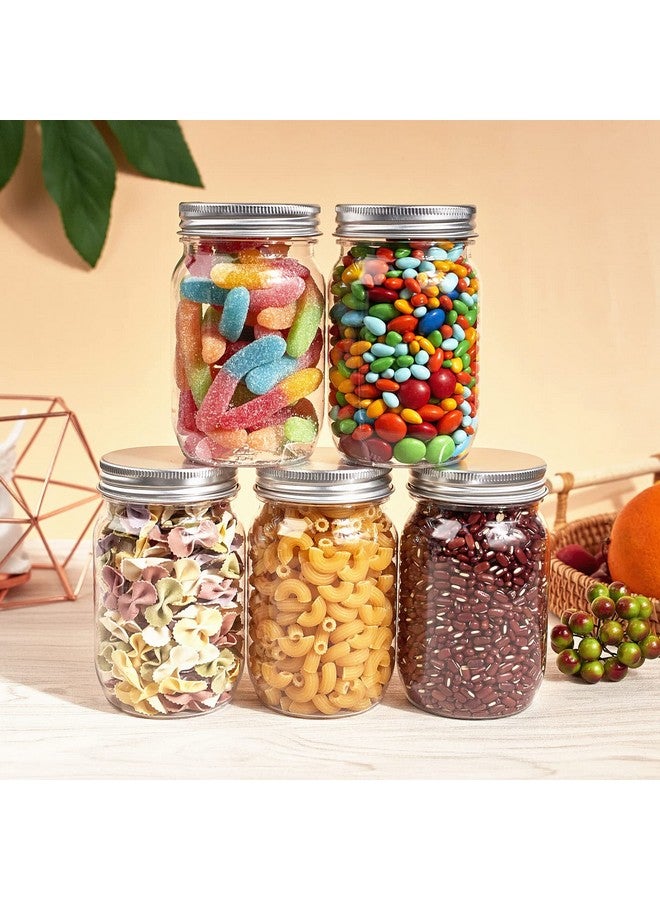 TUZAZO 8 Ounce Clear Plastic Mason Jars Containers With Screw On Lids - Refillable Round Empty Plastic Slime Storage Containers for Kitchen & Household Storage - BPA Free (12 Pack) - Image 4