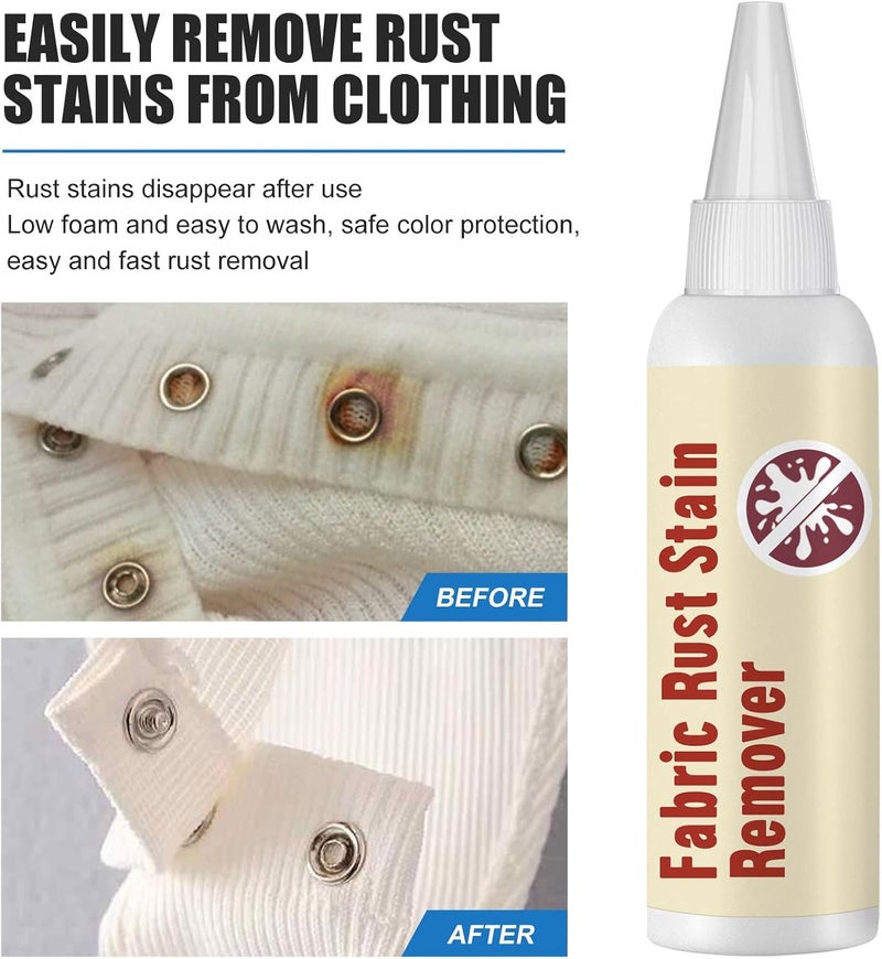 comfrt Emergency Stain Rescue Stain Remover,Fabric Rust Stain Remover Strong Clothes Rust Remover,Waterless Clothing Cleaner,Quick And Easy Dirt Spot Removal for Laundry (30ml, 2PCS) - Image 3