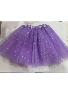 Generic Childrens tutu skirt princess sequins three-layer 6-piece mesh skirt tutu gauze skirt tutu children Light purple 