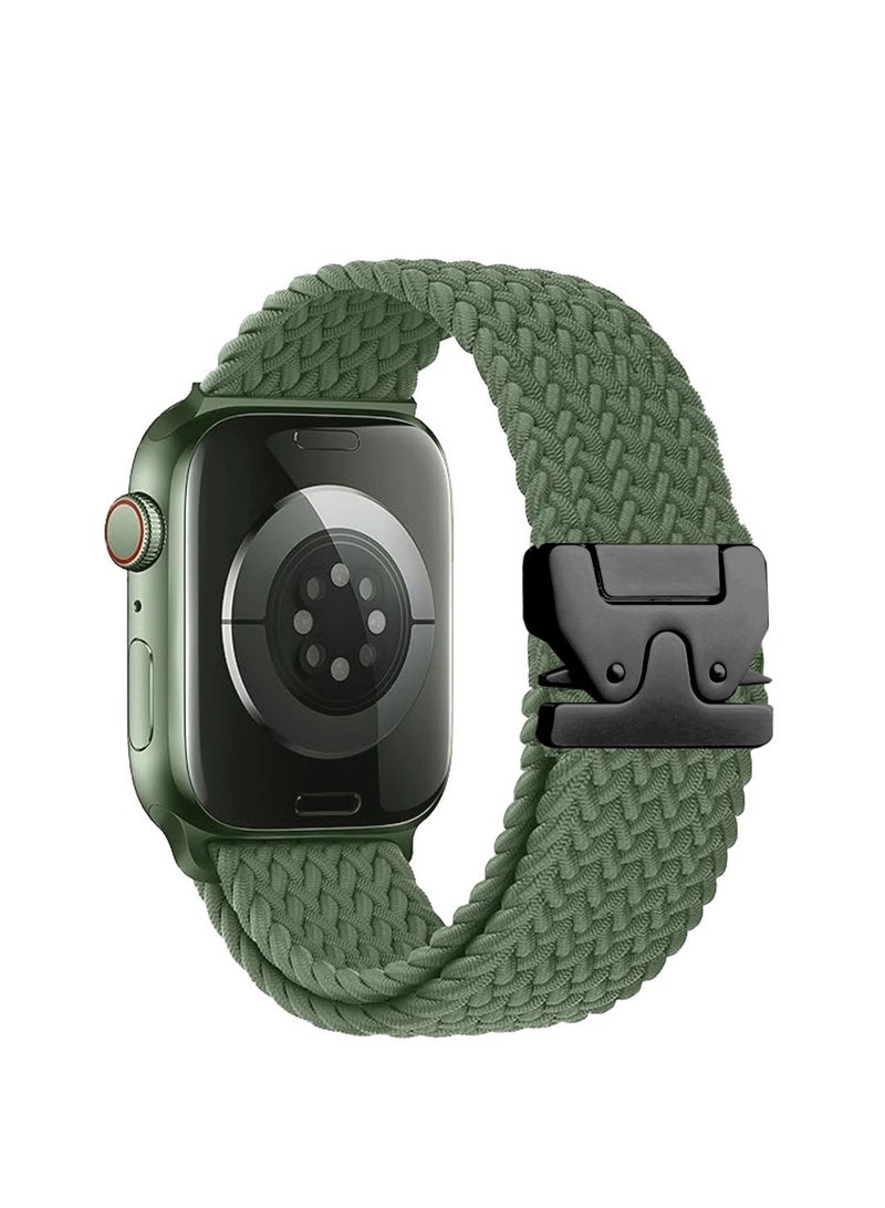 Braided Band Compatible with Apple Watch Ultra 1/2 49mm 46mm 45mm 44mm 42mm for Women Men Made of Breathable Polyester,Parachute Style Buckle Straps for iWatch SE Series 10 9 8 7 6 5 4 3 2 1 SE - Image 1