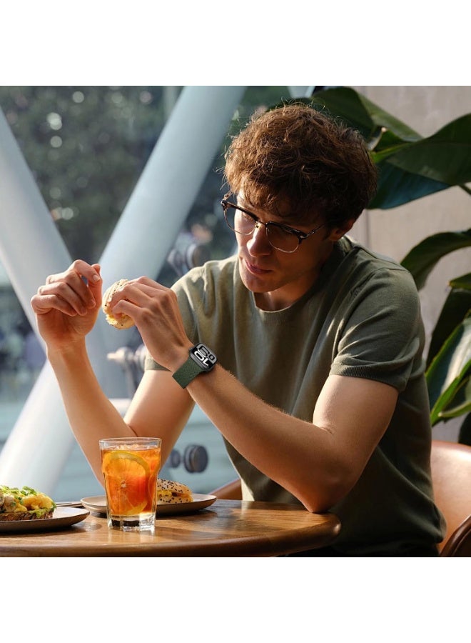 Braided Band Compatible with Apple Watch Ultra 1/2 49mm 46mm 45mm 44mm 42mm for Women Men Made of Breathable Polyester,Parachute Style Buckle Straps for iWatch SE Series 10 9 8 7 6 5 4 3 2 1 SE - Image 4