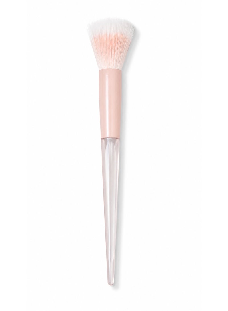 ROSE BERRY Professional Soft Makeup Brush for Powder & Blush – Ultra Soft Bristles with Transparent Pink Handle - Image 1