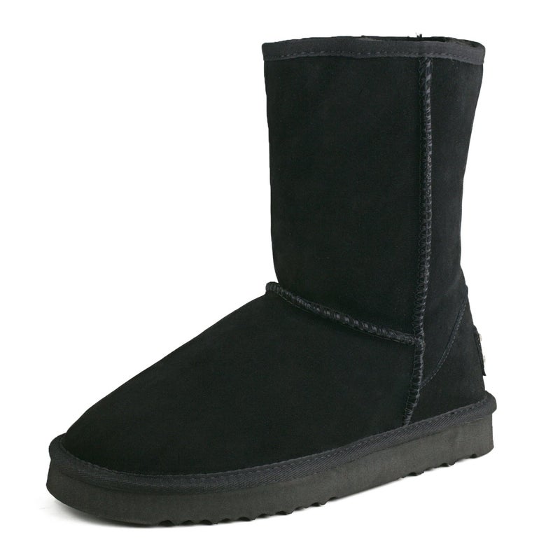 AUSLAND Genuine Suede Women's Boots Winter Short Boot Snow Boots for women Waterproof 8.5US Black 5125 39EU - Image 1