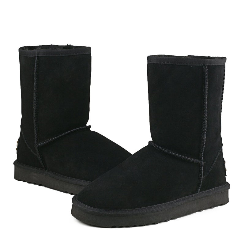 AUSLAND Genuine Suede Women's Boots Winter Short Boot Snow Boots for women Waterproof 8.5US Black 5125 39EU - Image 4