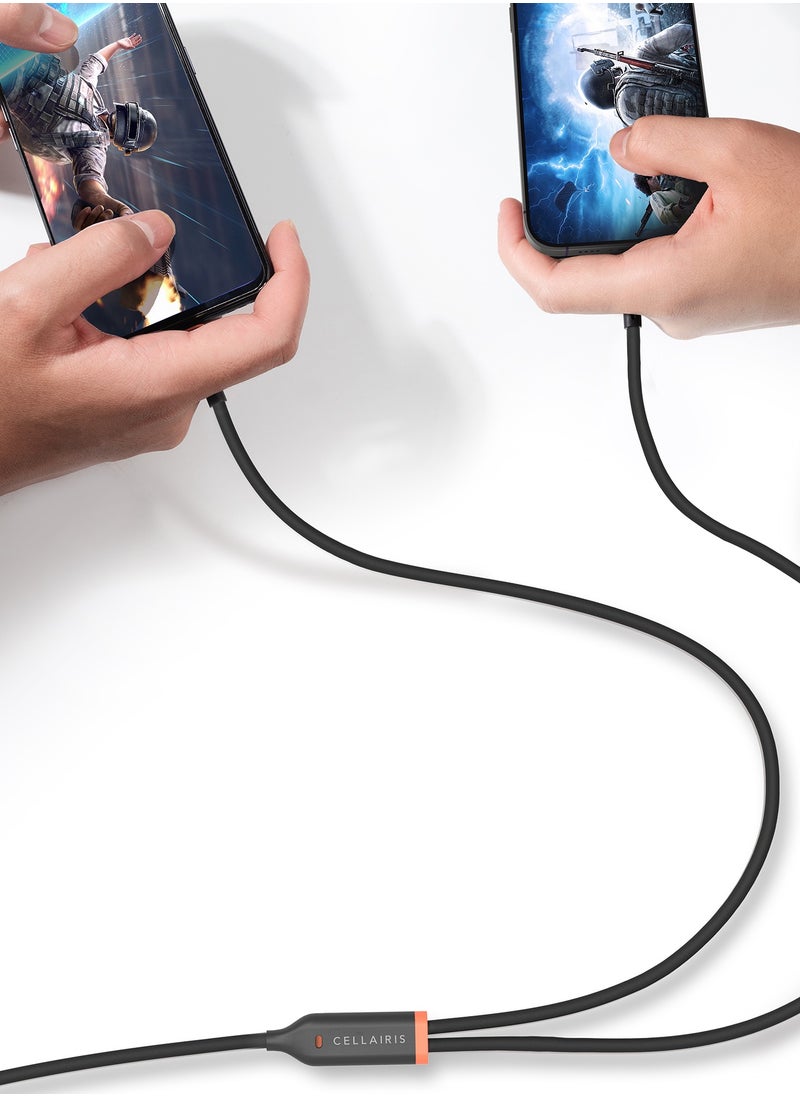 Cellairis - Premium Cable PD 2in1 1.2M, USB AND TYPE C To Lighting and Type C for Multiple Devices Apple & Android Fast Charging Cable for iPhone 14/ 13 / 12 /11 /8 /iPad Pro & Android Phones Samsung Series - Image 1