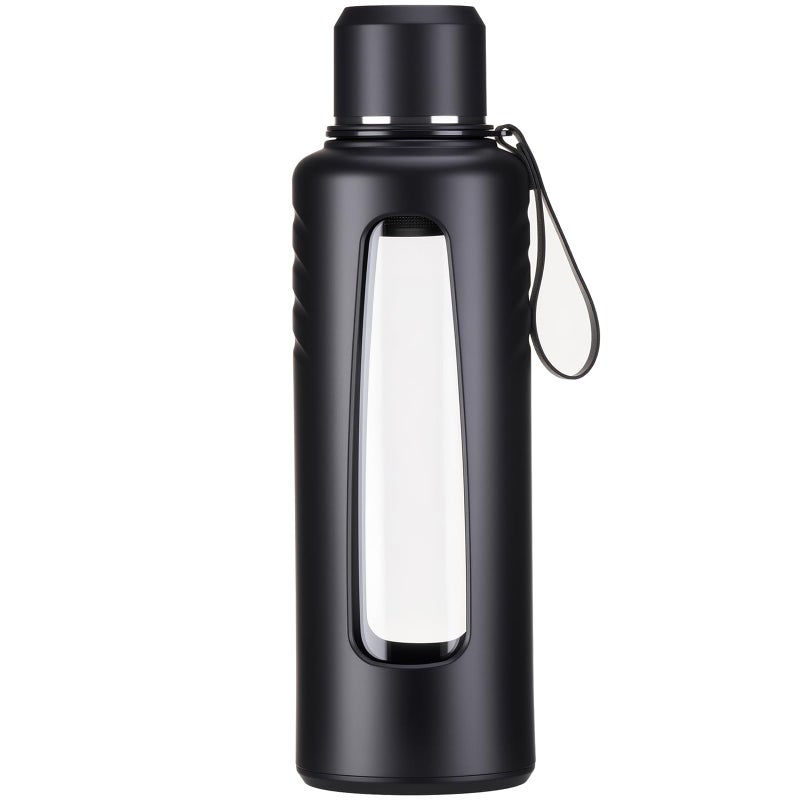 Doseno 67oz Half Gallon Water Bottle,Anti-Scalding and Anti-Slip Big Water Bottle,Tea and Water Separation Independent Compartment,Water Jug for Men,Suitable for Gym, Climbing, Camping - Image 1