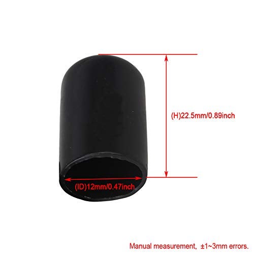 CNBTR Soft Rubber Screw Thread Cover PVC Hose End Caps Vinyl Round Rubber 12mm Length Pack of 10 - Image 4