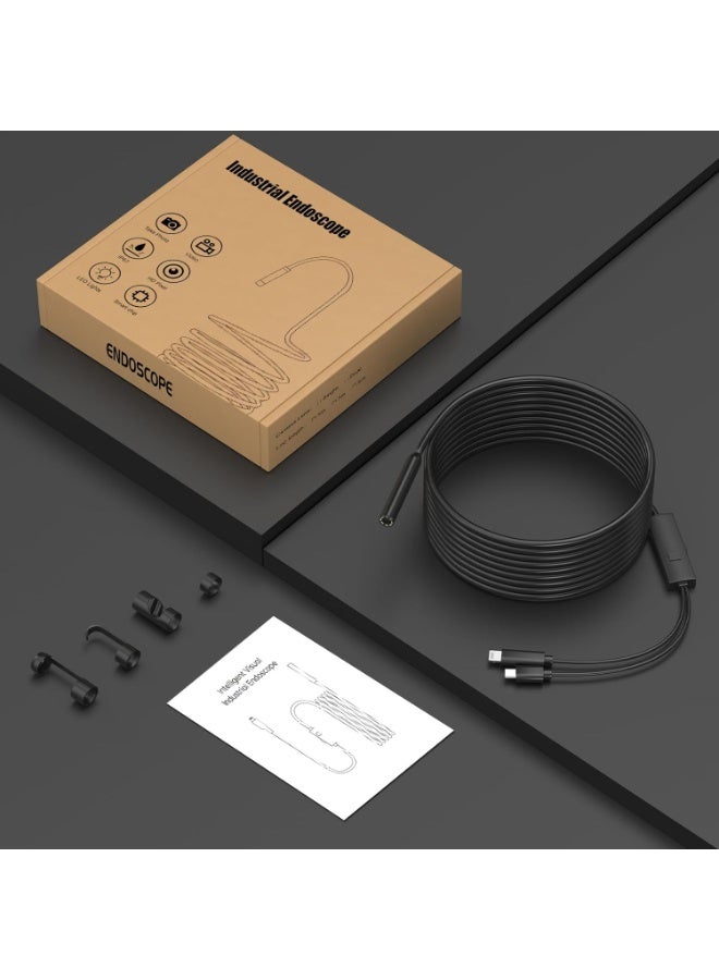 Generic Endoscope Camera with Light,1920P HD Borescope, IP67 Waterpro of Inspection Snake Camera for Drain/Plumbing/Wall Automotive Engine, Semi-Rigid with 8 LED Lights, for iOS/Android,16.4ft - Image 2