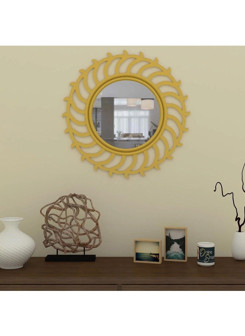Wooden Twist Big Wooden Wall Mirror, Dressing Bathroom Vanity Mirror  - Image 1