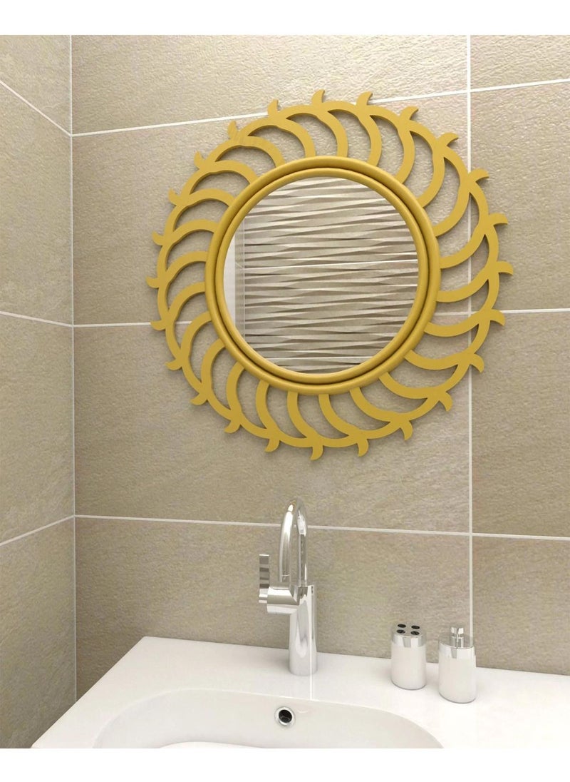 Wooden Twist Big Wooden Wall Mirror, Dressing Bathroom Vanity Mirror  - Image 3