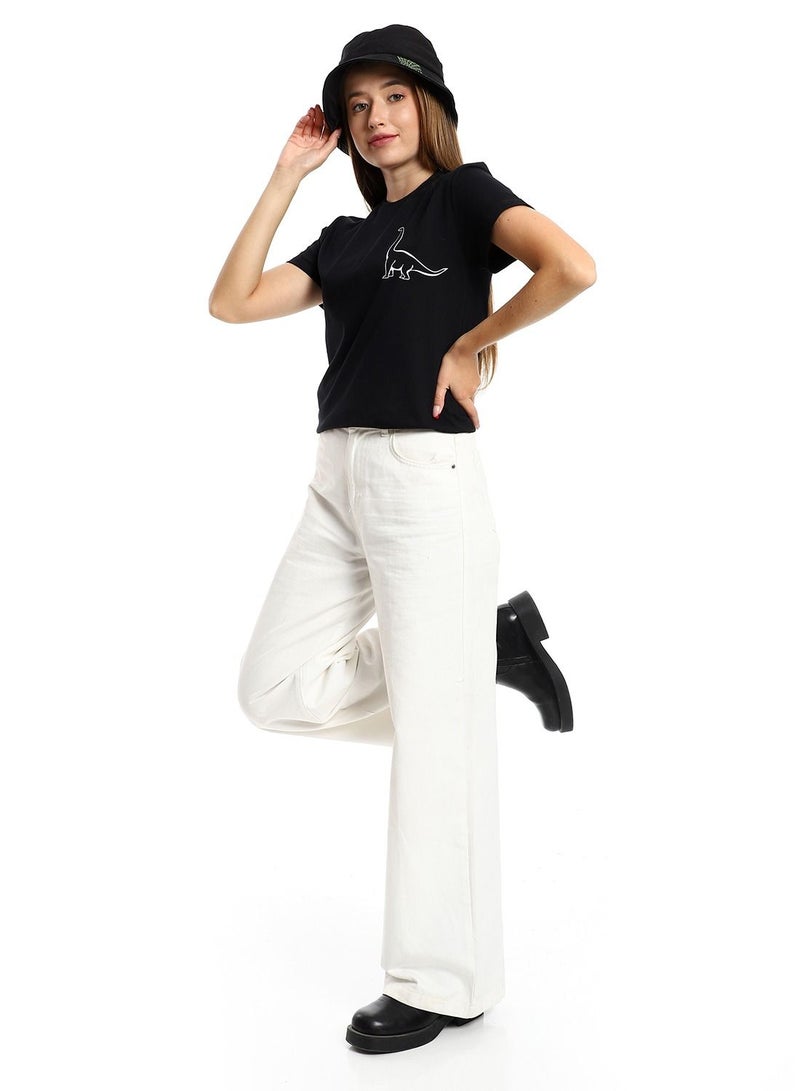 Mesery Cotton Printed T-Shirt For Women  - Image 5