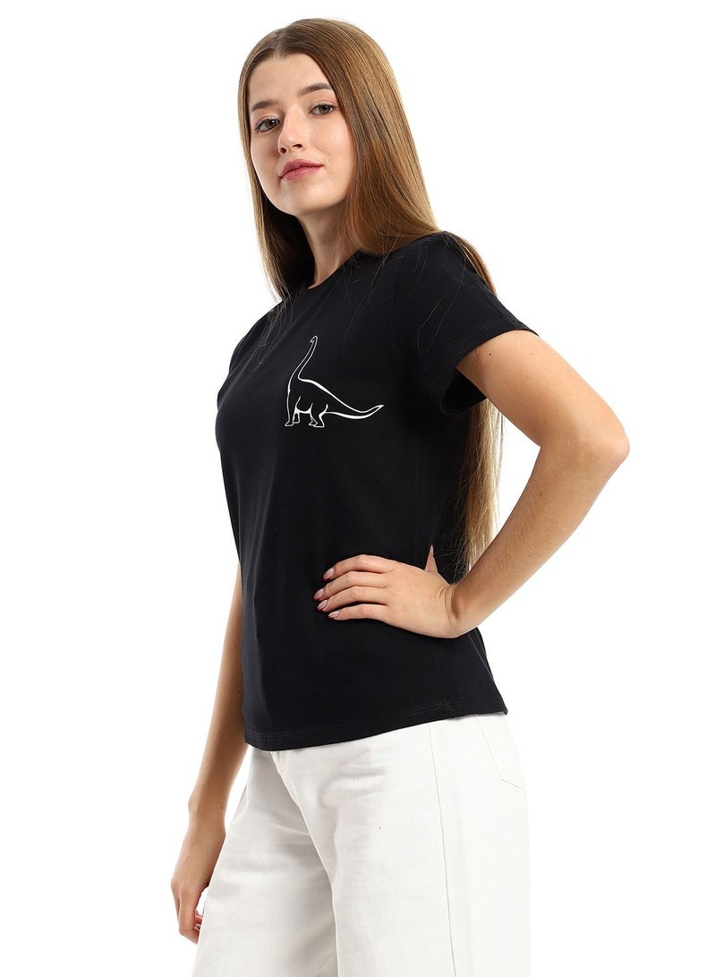 Mesery Cotton Printed T-Shirt For Women  - Image 2