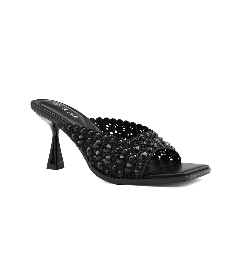 Cuple Womens embellished pointed stiletto heel sandals