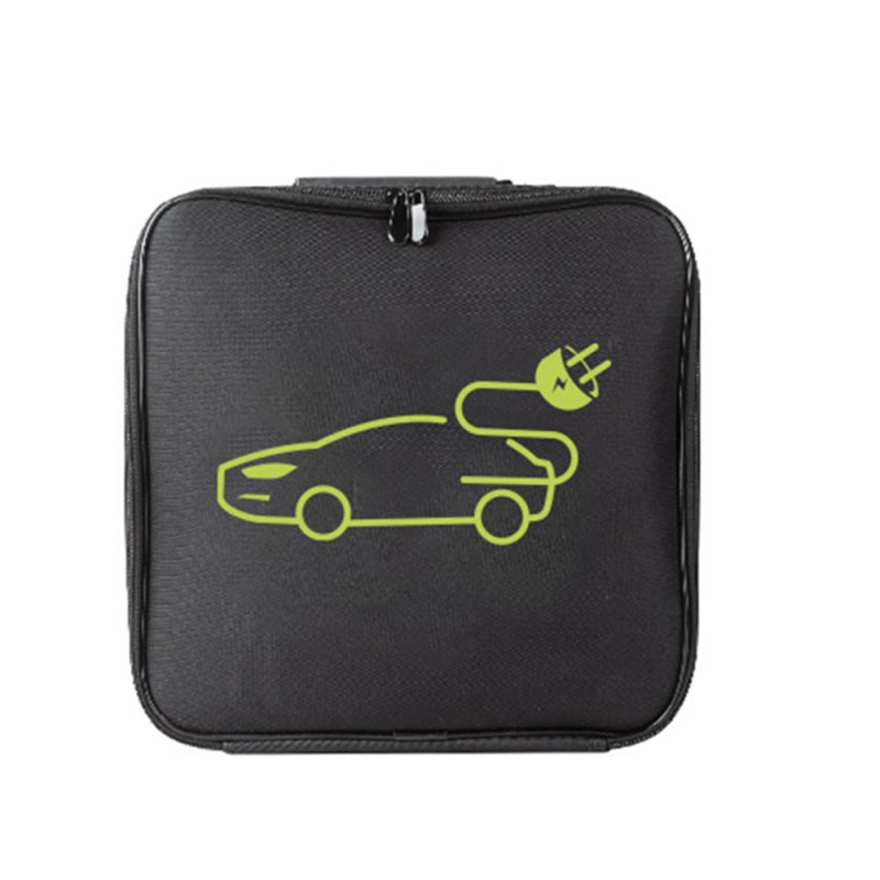 Ev Charging Cable Storage Bag: Black Square Oxford Cloth - Waterproof Coating, Smooth Double Metal Zipper Non-slip Handle for Trunk Vehicle Cable Storage - Image 1