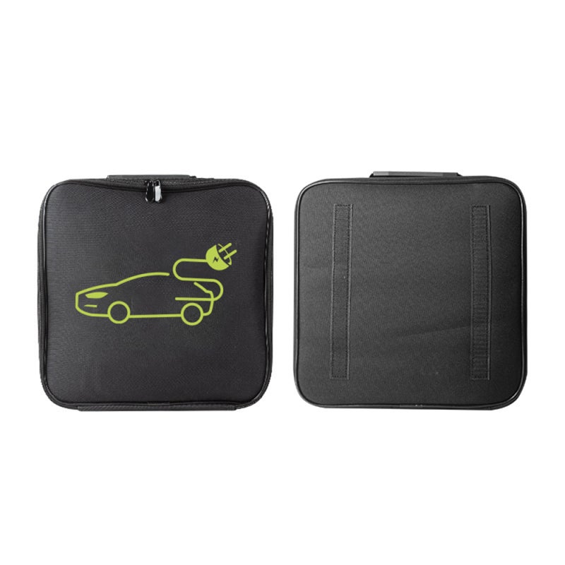 Ev Charging Cable Storage Bag: Black Square Oxford Cloth - Waterproof Coating, Smooth Double Metal Zipper Non-slip Handle for Trunk Vehicle Cable Storage - Image 2