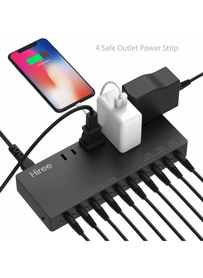 Hiree Guitar Pedal Power Supply Adapter Station Distributor 10 Isolated DC Output for 9V/12V/18V Effect PedalBoard with 4 AC Outlet for Charging Speaker, Musical Instruments - Image 2