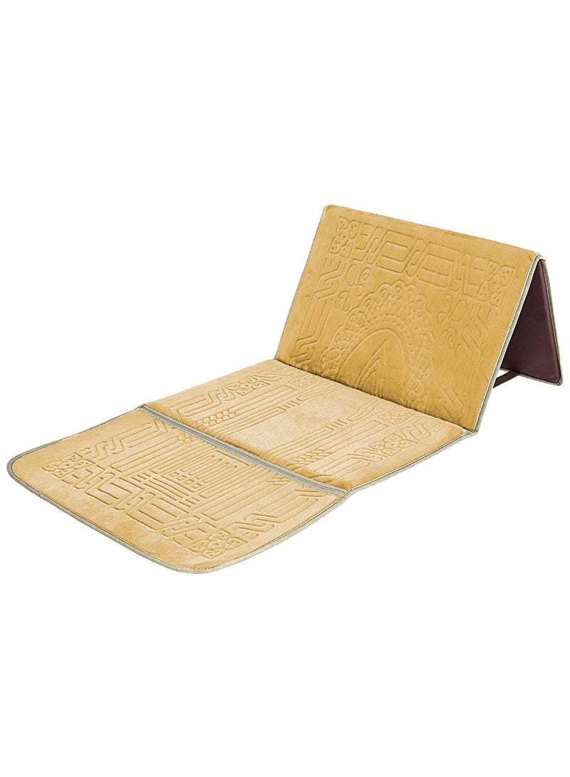 Foldable Islamic Praying Mat with Back Rest Prayer Rug with Carrying Bag Portable Cushioned Prayer Rug for Salah Size 110 X 53 Cm - Image 1
