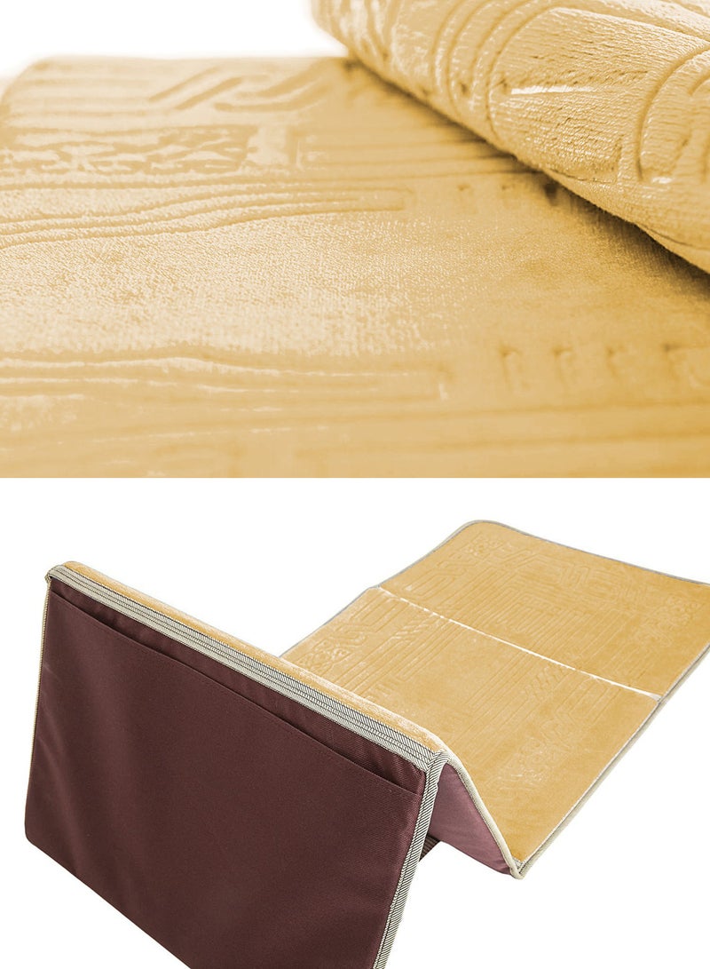 Foldable Islamic Praying Mat with Back Rest Prayer Rug with Carrying Bag Portable Cushioned Prayer Rug for Salah Size 110 X 53 Cm - Image 2