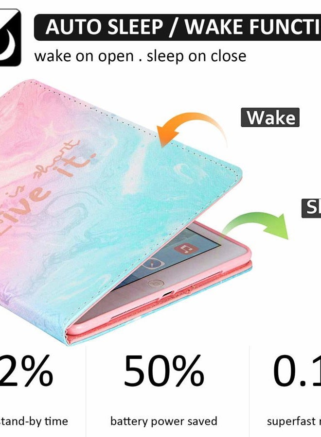 Dteck iPad 9.7 2018/2017 Case, iPad Air 2, iPad Air Case, PU Leather Protective Folio Shell Case, Adjustable Stand Auto Wake/Sleep Smart Case for Apple ipad 6th 5th Gen, ipad Air 1/2, Pink Live it - Image 3