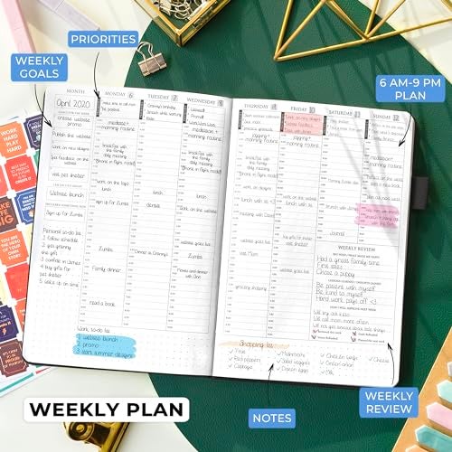 Legend Planner Legend Undated Hourly Planner – Hourly Day Planner with Time Slots – Weekly Time Management Organizer & Appointment Book, A5 Size (Black) - Image 3